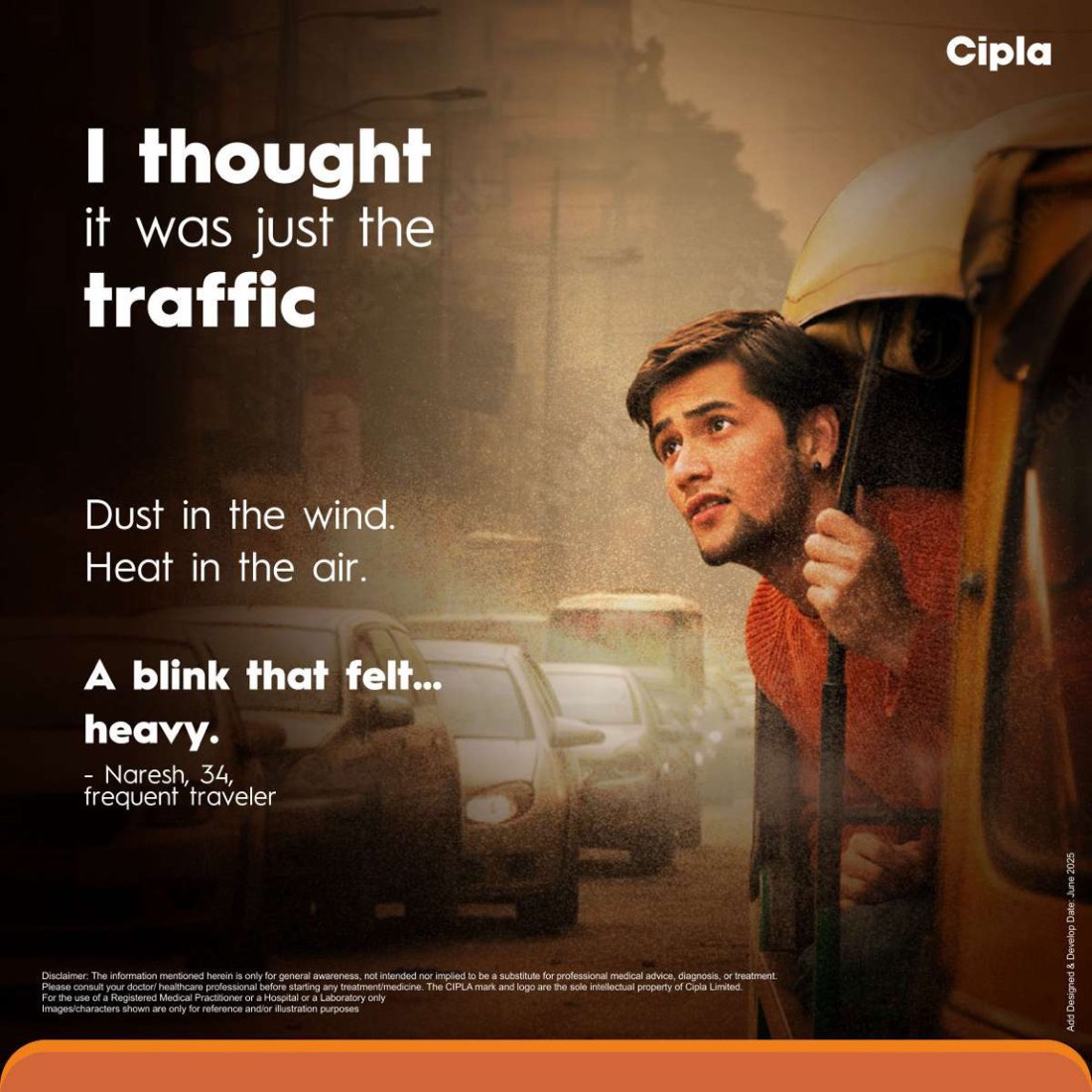 Cipla dry eye awareness carousel, traveller story: I thought it was just the traffic