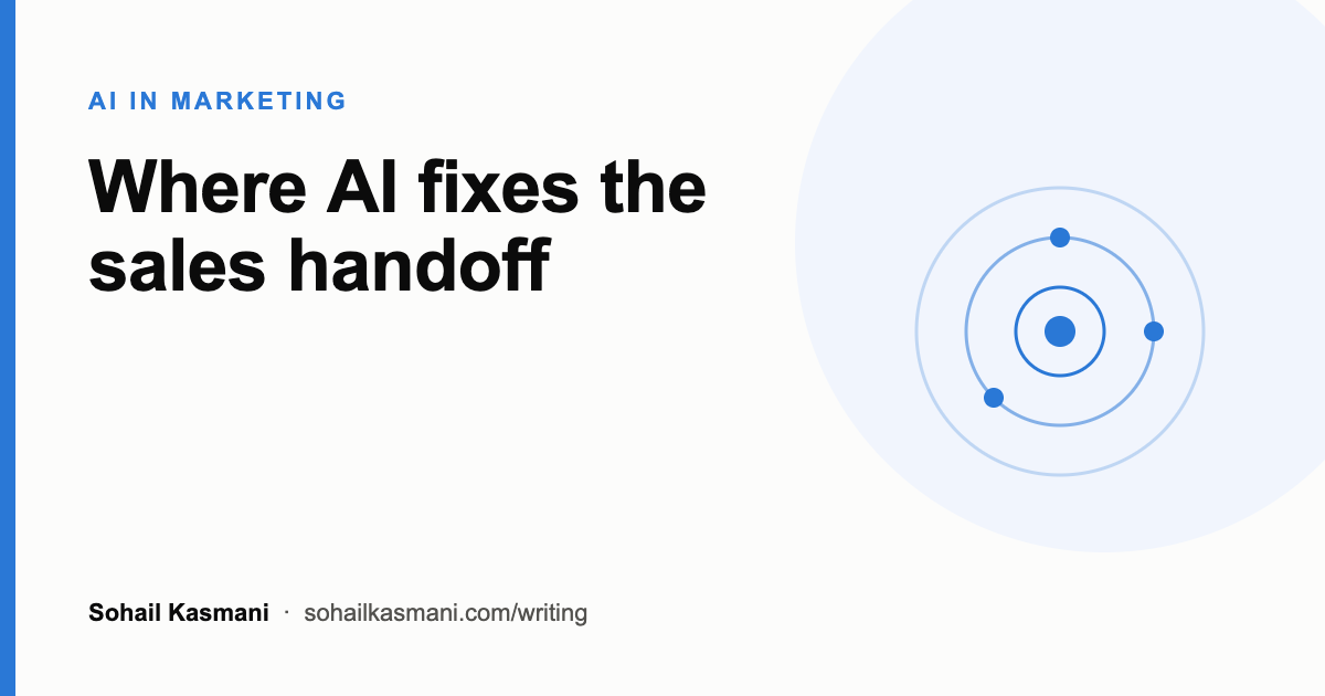 AI in marketing and sales: where the handoff gets fixed, and where not